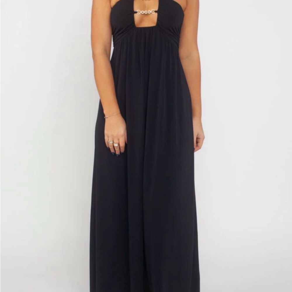 Bec & Bridge Black Dress with Gold Details